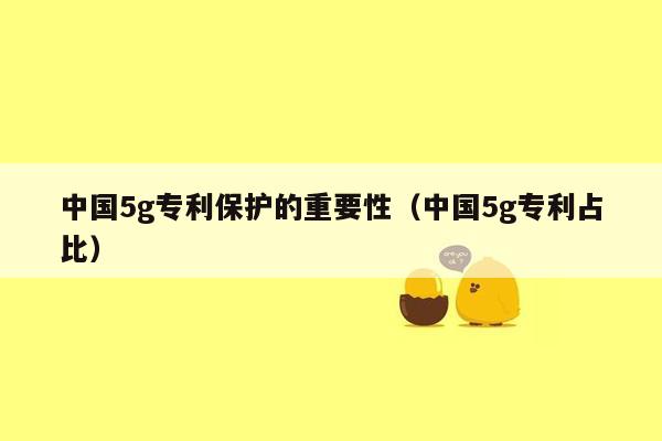 中国5g专利保护的重要性（中国5g专利占比）