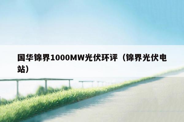 国华锦界1000MW光伏环评（锦界光伏电站）