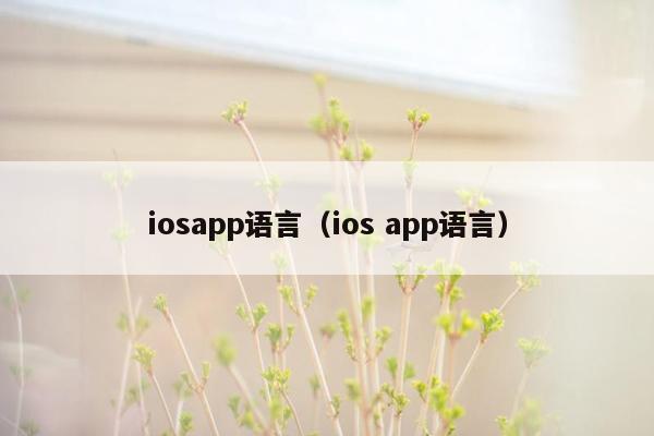 iosapp语言（ios app语言）
