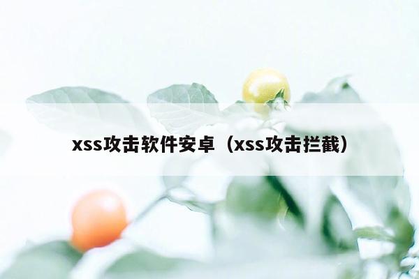 xss攻击软件安卓（xss攻击拦截）