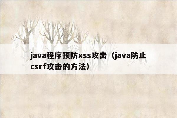 java程序预防xss攻击（java防止csrf攻击的方法）