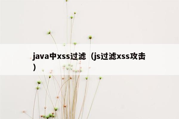 java中xss过滤（js过滤xss攻击）