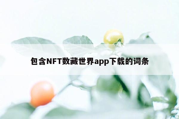 包含NFT数藏世界app下载的词条