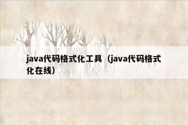 java代码格式化工具（java代码格式化在线）